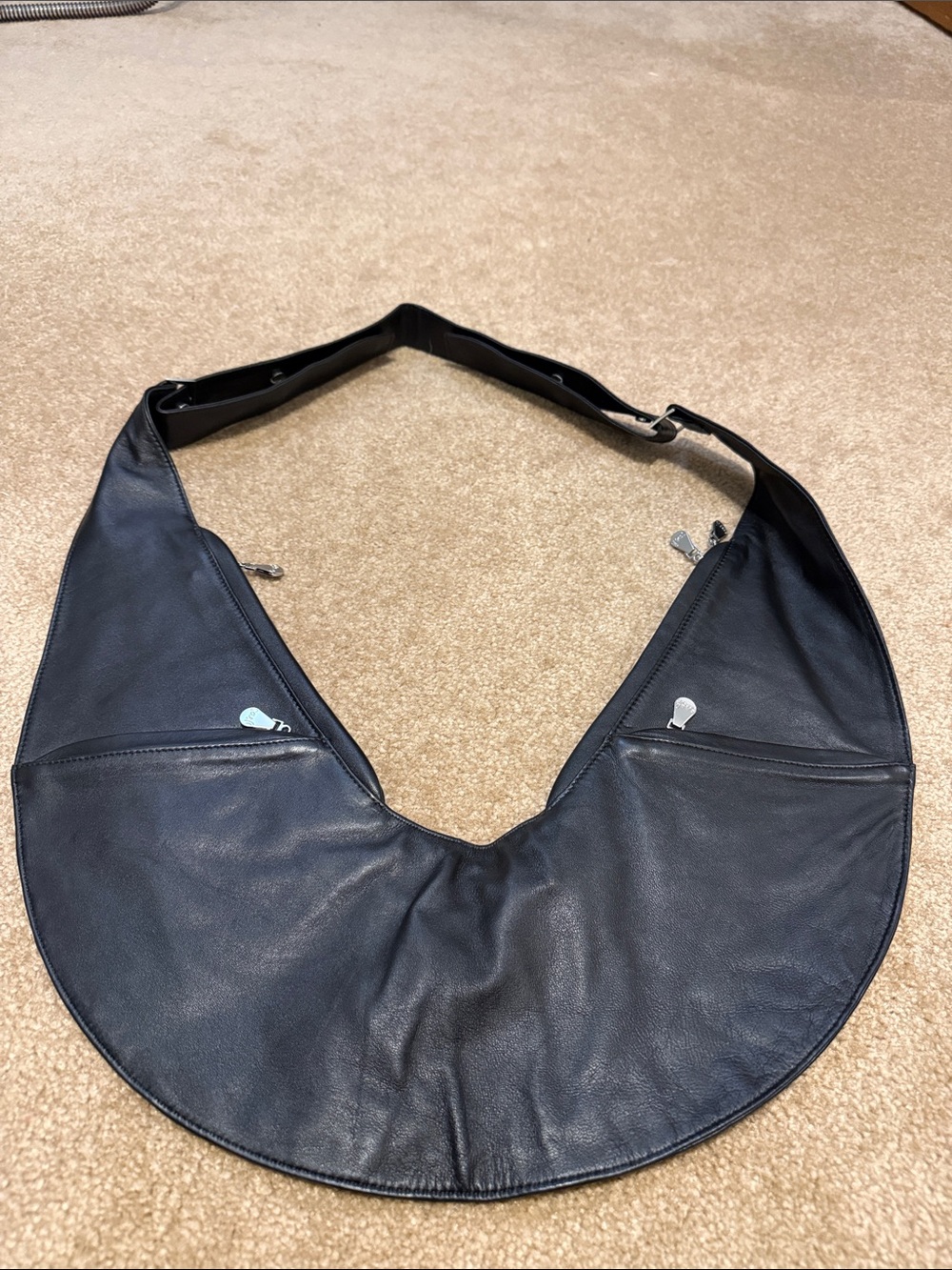 Sash Bag Black Leather Crossbody Bag - Sleek Everyday Carry
